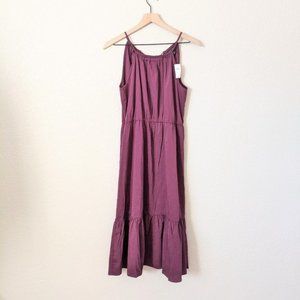 Banana Republic Burgundy Sleeveless Tiered Midi Dress M NWT